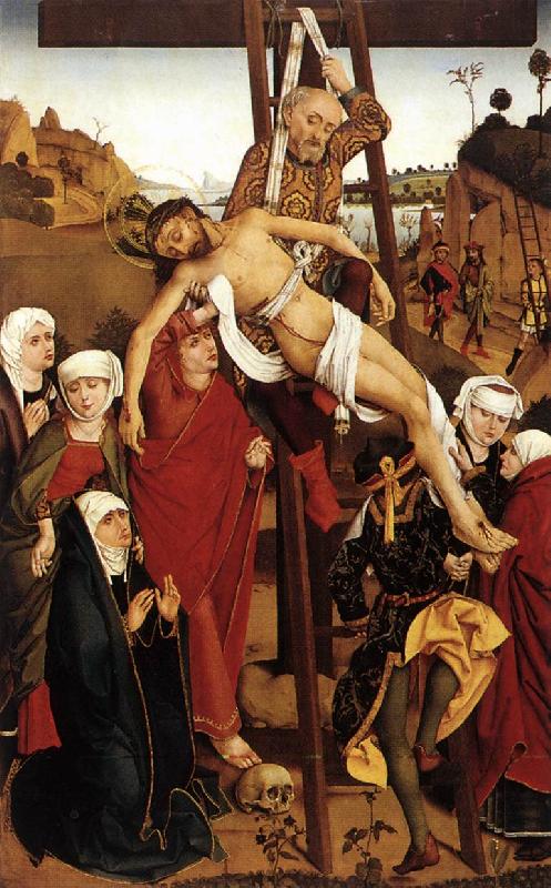 PLEYDENWURFF, Hans Crucifixion of the Hof Altarpiece sg Germany oil painting art